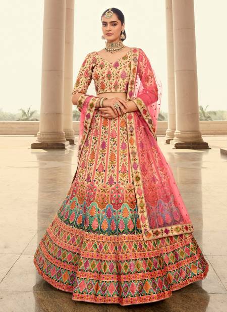 Beige Pink Colour Khushbu VEENA 2 Wedding Wear Bridal Embroidery With Print Work Latest Lehenga Choli Collection 2031